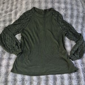 Miholl 🖤 Green Long Sleeve Fitted Blouse (493)